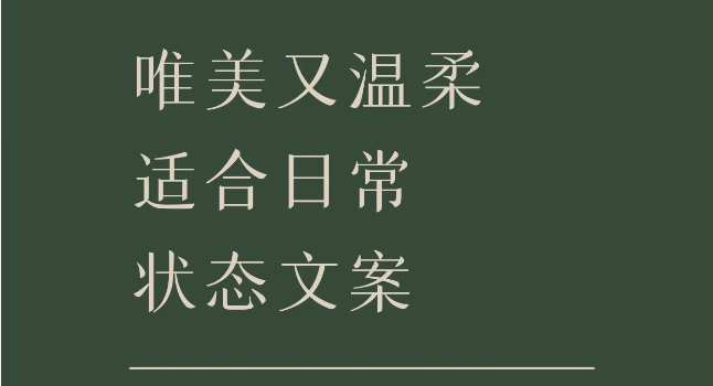 唯美又温柔，适合日常状态文案