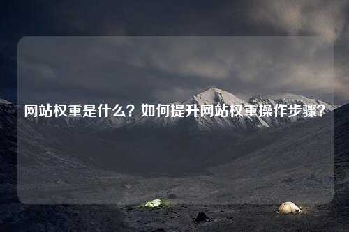 网站权重是什么？如何提升网站权重操作步骤？