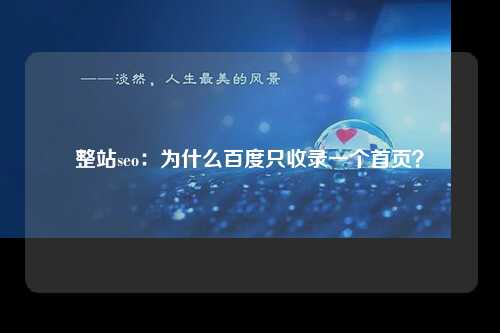 整站seo：为什么百度只收录一个首页？