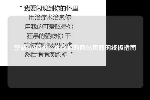 整站SEO技术：优化你的网站页面的终极指南