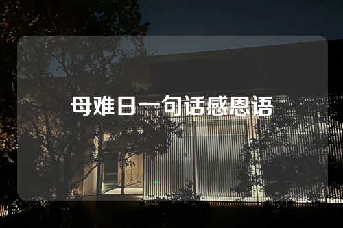 母难日一句话感恩语-第1张图片-温柔治愈励志文案网