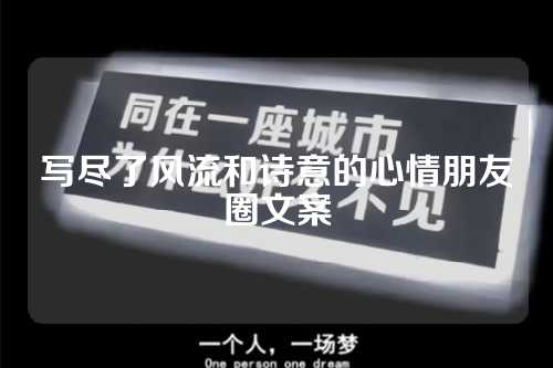 写尽了风流和诗意的心情朋友圈文案-第1张图片-温柔治愈励志文案网