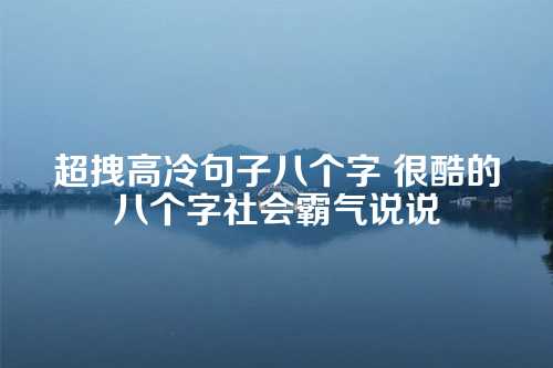 超拽高冷句子八个字 很酷的八个字社会霸气说说