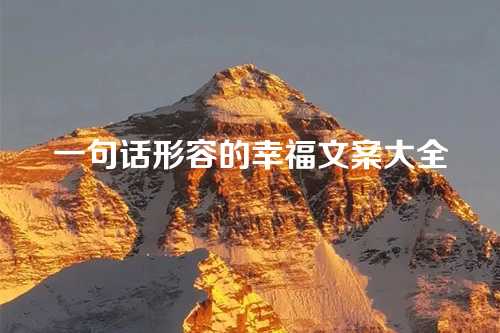 一句话形容的幸福文案大全