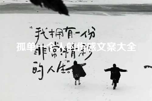 孤单一个人的伤感文案大全-第1张图片-温柔治愈励志文案网