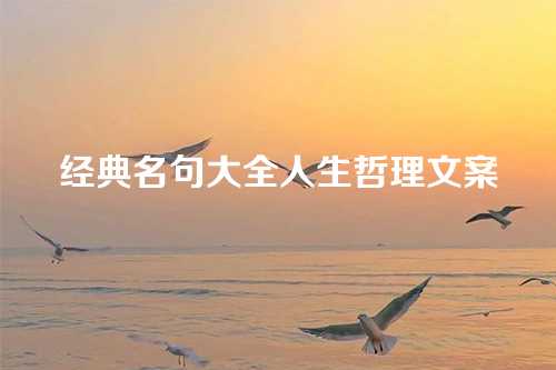 经典名句大全人生哲理文案