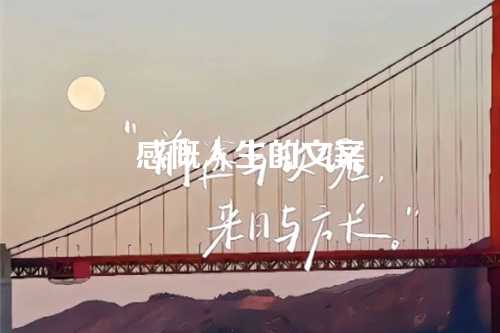 感慨人生的文案-第1张图片-温柔治愈励志文案网