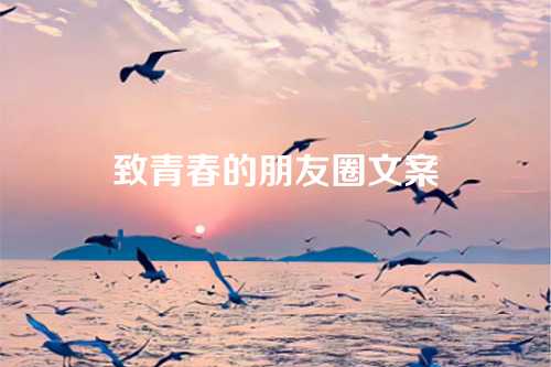 致青春的朋友圈文案-第1张图片-温柔治愈励志文案网