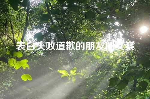 表白失败道歉的朋友圈文案