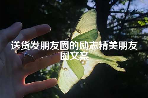 送货发朋友圈的励志精美朋友圈文案-第1张图片-温柔治愈励志文案网