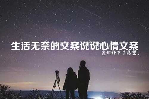 生活无奈的文案说说心情文案-第1张图片-温柔治愈励志文案网