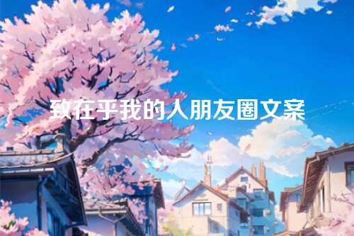 致在乎我的人朋友圈文案-第1张图片-温柔治愈励志文案网