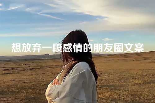 想放弃一段感情的朋友圈文案-第1张图片-温柔治愈励志文案网