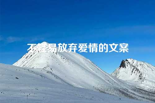 不轻易放弃爱情的文案-第1张图片-温柔治愈励志文案网