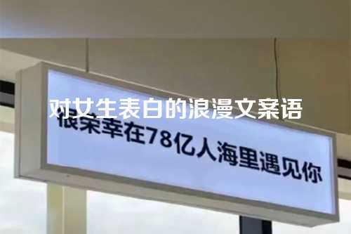 对女生表白的浪漫文案语
