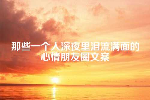 那些一个人深夜里泪流满面的心情朋友圈文案-第1张图片-温柔治愈励志文案网
