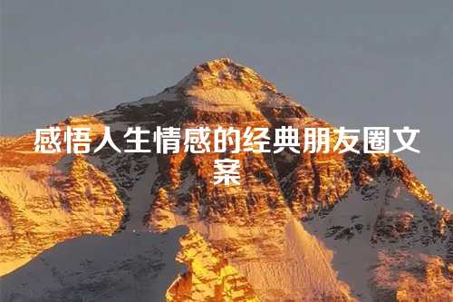 感悟人生情感的经典朋友圈文案