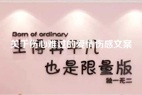 关于伤心难过的爱情伤感文案-第1张图片-温柔治愈励志文案网