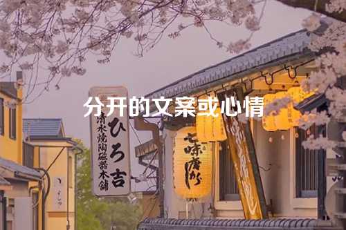 分开的文案或心情-第1张图片-温柔治愈励志文案网