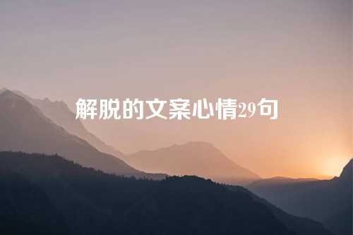 解脱的文案心情29句