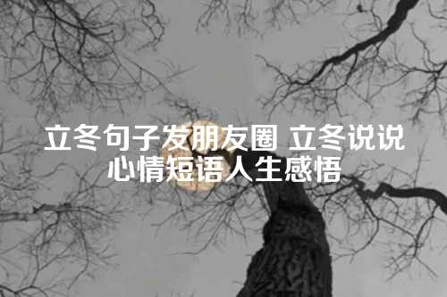 立冬句子发朋友圈 立冬说说心情短语人生感悟-第1张图片-温柔治愈励志文案网