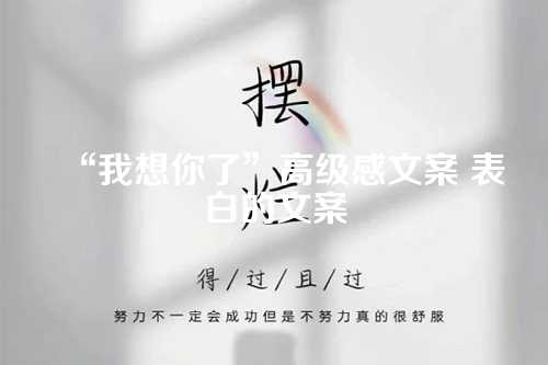 “我想你了”高级感文案 表白的文案