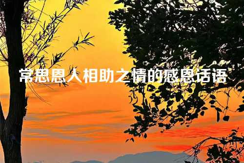 常思恩人相助之情的感恩话语