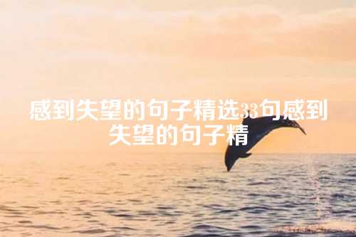 感到失望的句子精选33句